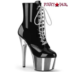 ADORE-1020CH 7 Inch Chrome Platform Ankle Boots By Pleaser -PL Boots Shop adore 1020 bsch 01821.1681172777