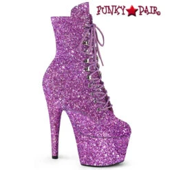 ADORE-1020GWR, 7" Lace-Up Glitter Ankle Boots By Pleaser -PL Boots Shop adore 1020gwr lvg 25552.1711353509