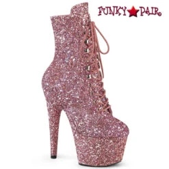ADORE-1020GWR, 7" Lace-Up Glitter Ankle Boots By Pleaser -PL Boots Shop adore 1020gwr rogldg 86414.1711353509