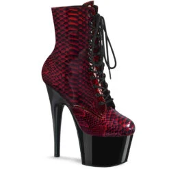 Pleaser | Adore-1020SP, 7" Holographic Snake Print Ankle Boots -PL Boots Shop adore 1020sp rspptb 07626.1690905893