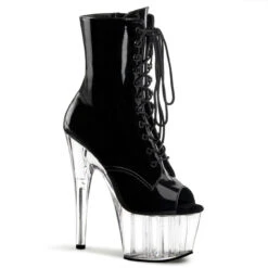 Pleaser | Adore-1021, 7 Inch Peep Toe Lace-up Ankle Boots -PL Boots Shop adore 1021 bc 19071.1658772631