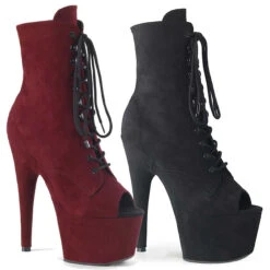 Pleaser | Adore-1021FS, 7 Inch Dancer Suede Open Toe Ankle Boots