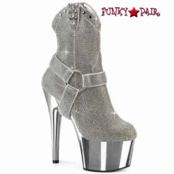 Pleaser | ADORE-1029CHRS, 7 Inch Rhinestones Cowgirl Boots -PL Boots Shop adore 1029chrs ssch 94964.1668709952