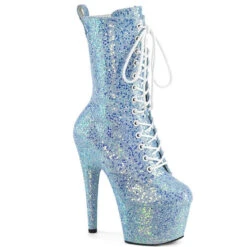 PLEASER Adore-1040IG, 7" Ankle Boots With Iridescent Glitter