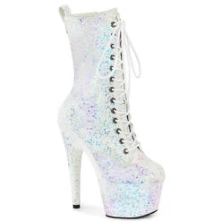 PLEASER Adore-1040IG, 7" Ankle Boots With Iridescent Glitter -PL Boots Shop adore 1040ig opg 82035.1689223694