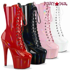PLEASER Adore-1040WR-HG, Platform Holographic Ankle Boots -PL Boots Shop adore 1040wr hg FP 12329.1675906100
