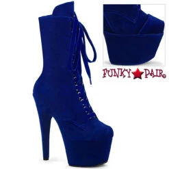 PLEASER ADORE-1045VEL, 7" Velvet Ankle Boots -PL Boots Shop adore 1045vel nb 75986.1695100810