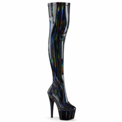 Pleaser | Adore-3000HWR, 7" Thigh High Hologram Boots -PL Boots Shop adore 3000hwr bhg 48629.1609370743