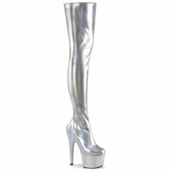 Pleaser | Adore-3000HWR, 7" Thigh High Hologram Boots -PL Boots Shop adore 3000hwr shg 81238.1609313135