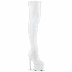 Pleaser | Adore-3000HWR, 7" Thigh High Hologram Boots -PL Boots Shop adore 3000hwr whg 00325.1609370627