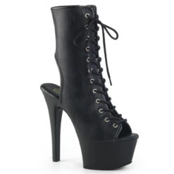 Pleaser | Aspire-1016, 6 Inch Lace-up Open Toe And Back Ankle Boots