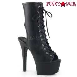 Pleaser | Aspire-1016, 6 Inch Lace-up Open Toe And Back Ankle Boots -PL Boots Shop aspire 1016 20102.1543256716