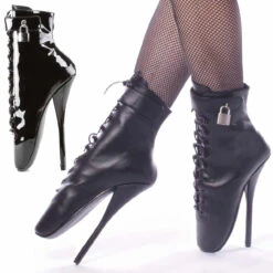 Devious | Ballet-1025 Fetish 7 Inch Ballet Boots With Padlock