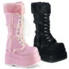 Demonia | BEAR-202 Black Furry GoGo Rave Boots -PL Boots Shop bear 202 94498.1664337926