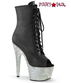 PLEASER BEJEWELED-1021-7 Rhinestones Entire Platform Ankle Boots CLEARANCE -PL Boots Shop bejeweled 1021 7 FP 23170.1715200784