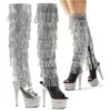 PLEASER Bejeweled-3019RSF-7, 7" Heel Fringe Rhinestones Thigh High Boots -PL Boots Shop bejeweled 3019rsf 7 39076.1716476665
