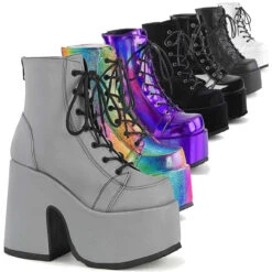 Demonia | Camel-203 5" Chunky Heel Ankle Boots