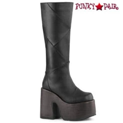 CAMEL-280, Patchwood Knee High Boots By Demonia -PL Boots Shop camel 280 FP 10365.1664336115