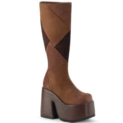 CAMEL-280, Patchwood Knee High Boots By Demonia -PL Boots Shop camel 280 bnmcvs 58685.1664336124