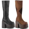 CAMEL-280, Patchwood Knee High Boots By Demonia -PL Boots Shop camel 280 92352.1664336123