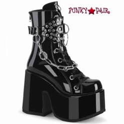 Demonia | Camel-65, Mid-Calf Boots With Chain And Studs -PL Boots Shop camel 65 b 22223.1676006606