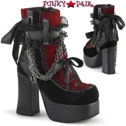 Demonia | CHARADE-110 Women's Chunky Heel Punk Boots With Chains -PL Boots Shop charade 110 bvlrbvel 99545.1594162354