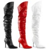 Pleaser | Classique-3011, 4 Inch Scrunch Thigh High Boots