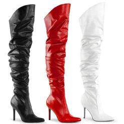 Pleaser | Classique-3011, 4 Inch Scrunch Thigh High Boots