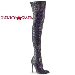 Pleaser | Courtly-3015, 5 Inch Glitter Thigh High Boots -PL Boots Shop courtly 3015 bg 27486.1686502917