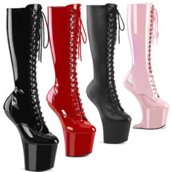 PLEASER CRAZE-2023, 8" Heelless Knee High Boots Platform