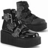 CREEPER-260, Creeper Boots With Heart Web Strap By Demonia