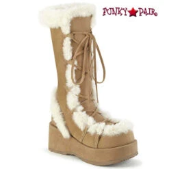 Demonia | Cubby-311 Women's Goth Winter Platform Fur Boots -PL Boots Shop cubby 311 clvs 38756.1673463385