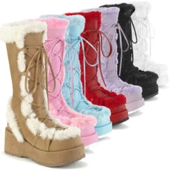 Demonia | Cubby-311 Women's Goth Winter Platform Fur Boots