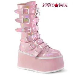 Demonia | Damned-225 Women's Goth Buckle Straps Studded Boots -PL Boots Shop damned 225 bphg 30586.1645570041