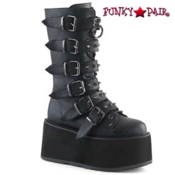 Demonia | Damned-225 Women's Goth Buckle Straps Studded Boots -PL Boots Shop damned 225 bvl 43006.1637699516