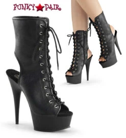 Pleaser | Delight-1016, 6 Inch Heel Open Toe/Back Ankle Boots -PL Boots Shop delight 1016 bpu 34151.1577485146