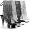 Pleaser | Delight-1017RSF, 6 Inch Open Toe With Fringe Ankle Boots -PL Boots Shop delight 1017rsf 13439.1680283293