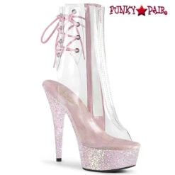 Pleaser | Delight-1018C, Holograhic Glitter Platform Ankle Boots -PL Boots Shop delight 1018c 38171.1675277486