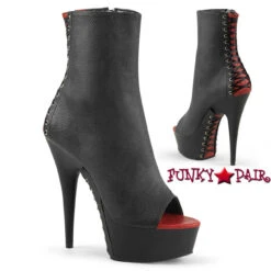 Pleaser | Delight-1025, 6 Inch Corset Style Ankle Boots -PL Boots Shop delight 1025 brpub 14497.1566202321
