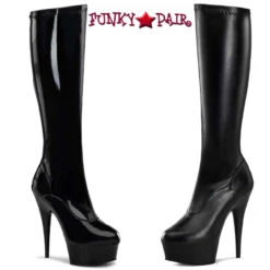 Pleaser | DELIGHT-2000, 6 Inch Exotic Dancer Stretch Knee High Boots -PL Boots Shop delight 2000 FP 52538.1566445662