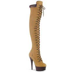 Pleaser | Delight-3000TL, Laceup Over-The-Knee Boots