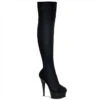 PLEASER Delight-3002, 6" Heel Platform Velvet Thigh High Boots -PL Boots Shop delight 3002 bvel 64352.1566447292