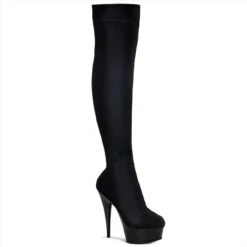 PLEASER Delight-3002, 6" Heel Platform Velvet Thigh High Boots