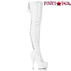 Pleaser | DELIGHT-3063, 6 Inch Rear Lace-Up Thigh High Boots -PL Boots Shop delight 3063 w 77792.1594871994