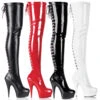 Pleaser | DELIGHT-3063, 6 Inch Rear Lace-Up Thigh High Boots -PL Boots Shop delight 3063 40894.1594871994