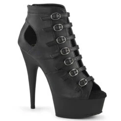 Pleaser | Delight-600-11, 6 Inch Open Front Ankle Boots -PL Boots Shop delight 600 11 bpu 98849.1675350797