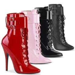 Domina-1023, 6" Ankle Boots With Ankle Cuffs By Devious