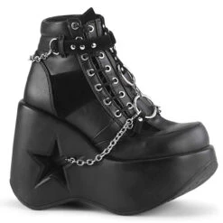 DYNAMITE-101 Star Cut-Out Wedge Ankle Boots