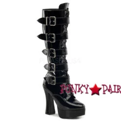 Pleaser | ELECTRA-2042 Buckle Platform Knee High Boots -PL Boots Shop electra 2042 b 23274.1532298025
