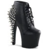 Pleaser | Fearless-700-28, Ankle Platform Ankle Boots With Spikes And Stones